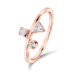Geometric Shapes With CZ Stone Silver Ring NSR-4028